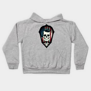 Fun Shield Patriotic Rockabilly Skeleton Kids Hoodie